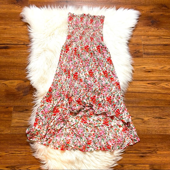 Lulus View from the Meadow Cream Floral Print Off Shoulder High Low Dress EUC - Picture 1 of 6